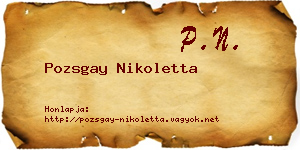 Pozsgay Nikoletta névjegykártya
