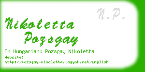 nikoletta pozsgay business card